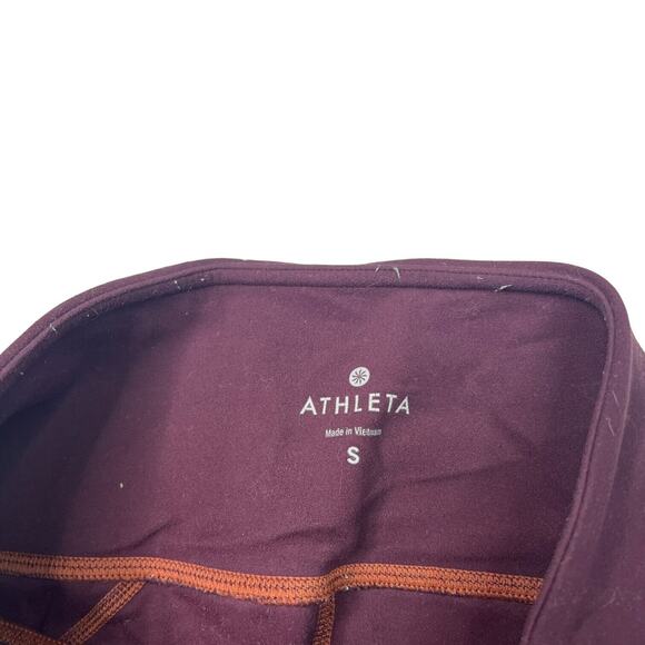 Athleta Salutation Capri Power Vita Crop Leggings Maroon Womens Small - Picture 6 of 6